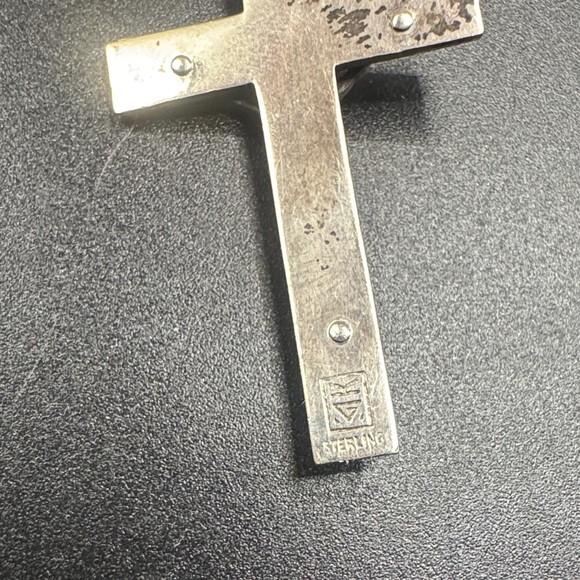 Vintage “AK” Sterling Red Crystal Rosary Necklace CATHOLIC NECKLACE CRUCIFIX - Picture 2 of 5